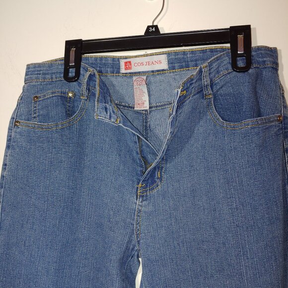 COS Jeans Embroidered Capri Size 12 Medium Wash Blue - Picture 5 of 7